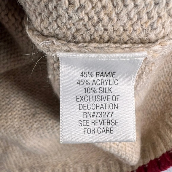 Croft & Barrow Embroidered Bird Zip Cardigan Sweater Women 2X Beige Cottagecore - Picture 9 of 10